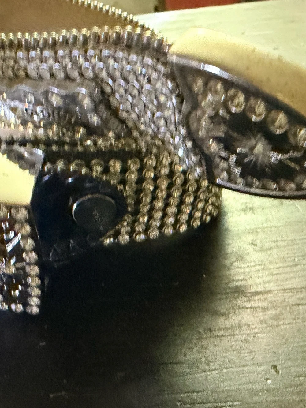 Solid abs rhinestones diamond belt shimmers and gleem western bling belt large